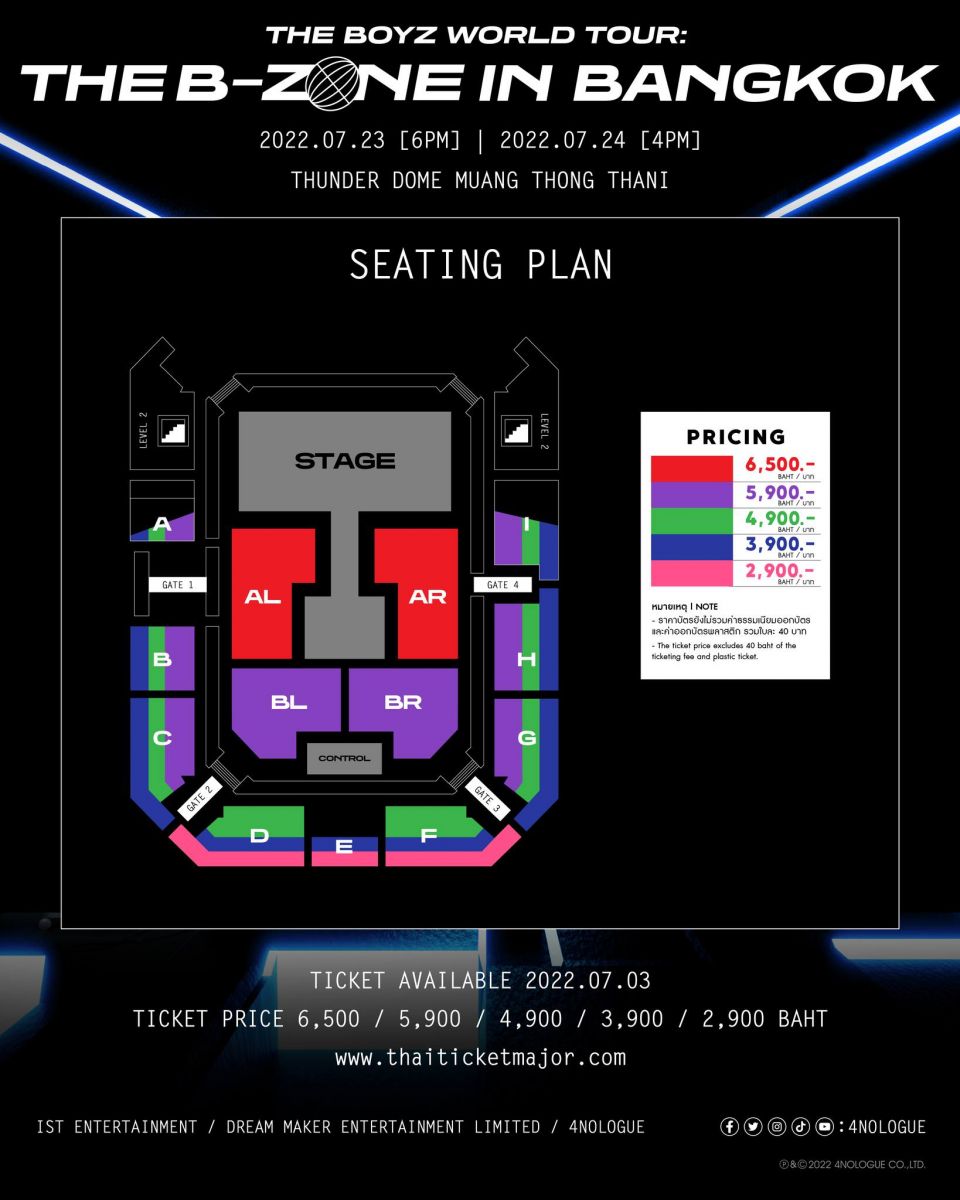 Official Ticket | THE BOYZ WORLD TOUR : THE B-ZONE IN BANGKOK